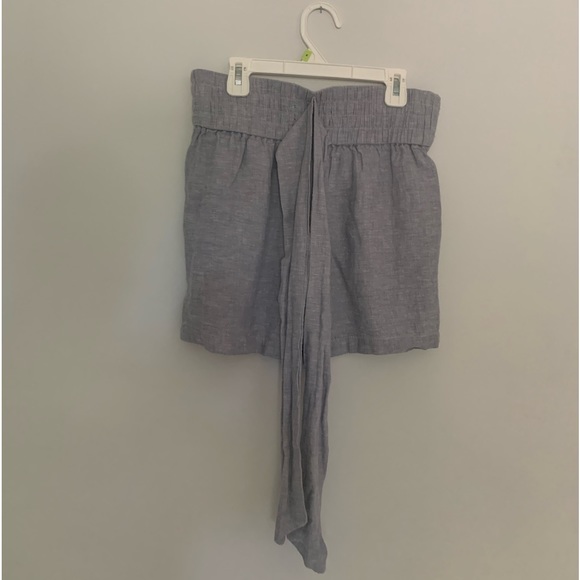 Dynamite Grey Paperbag Linen Shorts - Picture 3 of 5